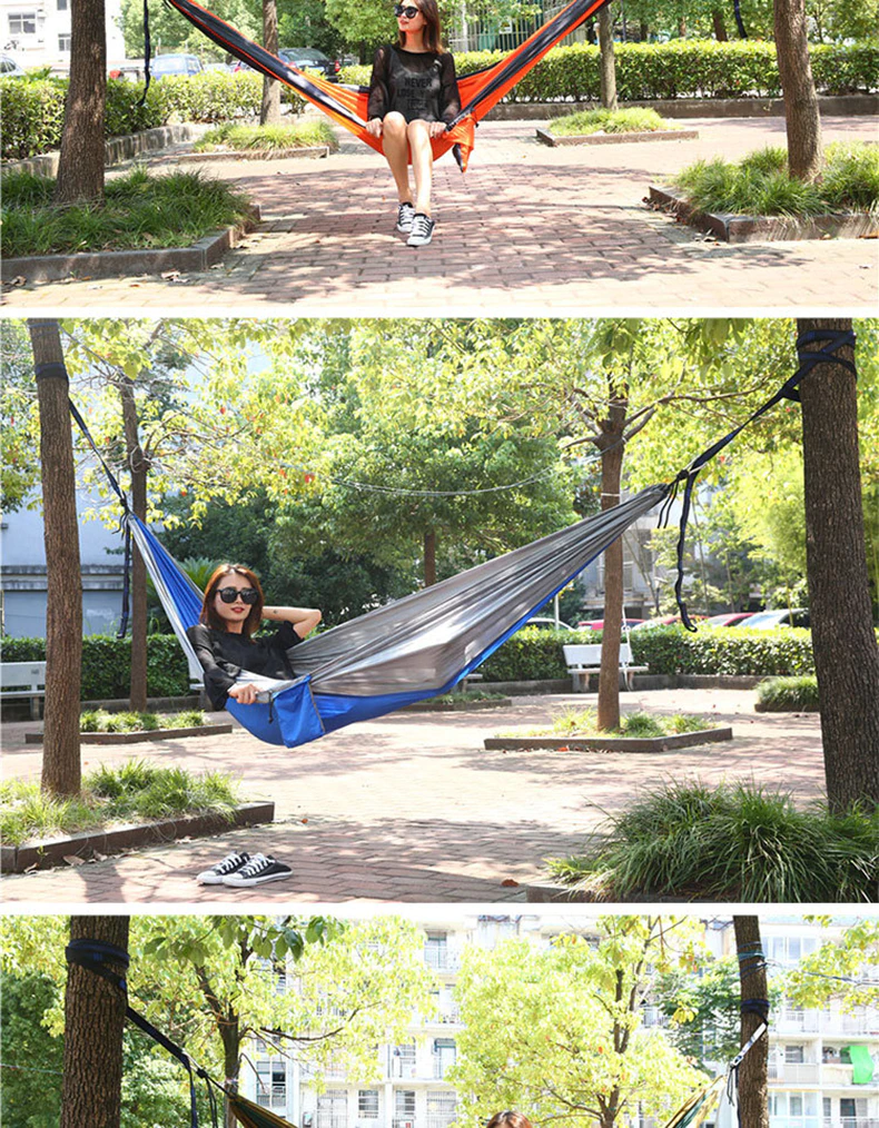Cheap Goat Tents 1 2 Person Portable Outdoor Camping Hammock With Mosquito Net High Strength Parachute Fabric Hanging Bed Hunting Sleeping Swing Tents 